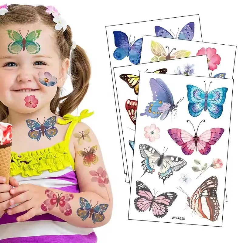 Cute Colorful Butterfly Wings Tattoo for Kids – Temporary Tattoo